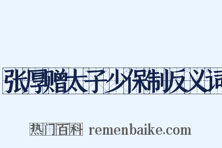 张厚赠太子少保制反义词是什么意思的图片